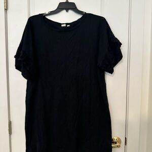 Black Ruffle Sleeve Women's Dress